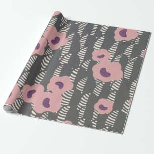 Papel De Presente Vintage René Crevel Francês Art Deco Rosa Floral