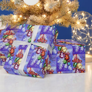 Papel De Presente Vintage retro bulbos de Natal