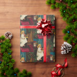 Papel De Presente Vintage Retro Christmas Art<br><div class="desc">Este cartão vitoriano vitoriano vintage faz o Cartões de natal perfeito para amigos,  família e colegas de trabalho.</div>