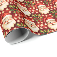 Vintage Retro Natal Papai Noel e Arcos