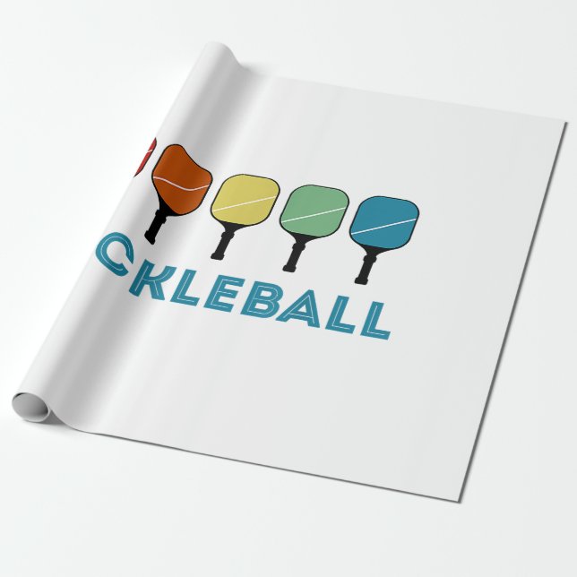 Papel De Presente Vintage Retro Pickleball Funny (Desenrolado)