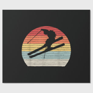 Papel De Presente Vintage Retro Winter Sports ski