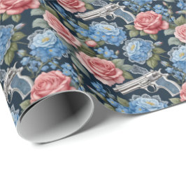 Papel De Presente Vintage Revolver Floral Com rendas E Flores