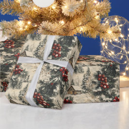 Papel De Presente Vintage Rustic Christmas Holiday