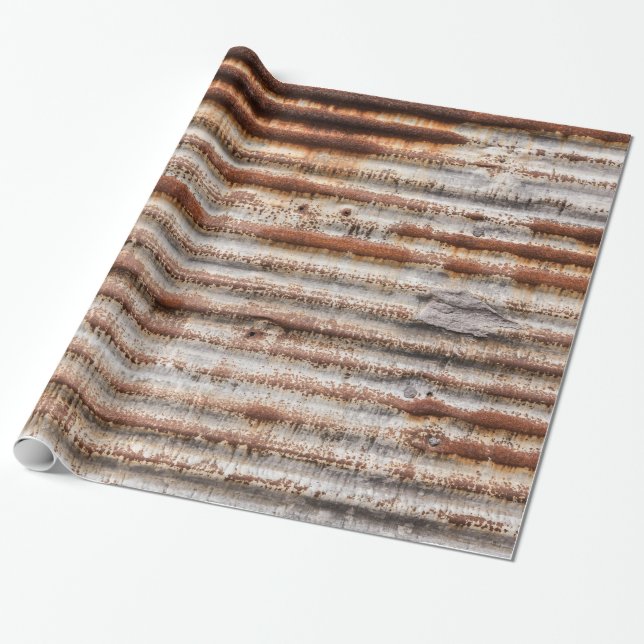Papel De Presente Vintage Rusty Metal (Desenrolado)