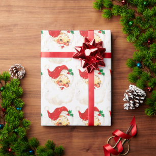 Papel De Presente Vintage Santa Claus Gift Feriado de Natal