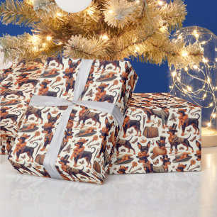 Papel De Presente Vintage Seamless Pinscher