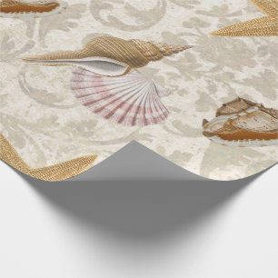 Papel De Presente Vintage Seashell Starfish Beach 