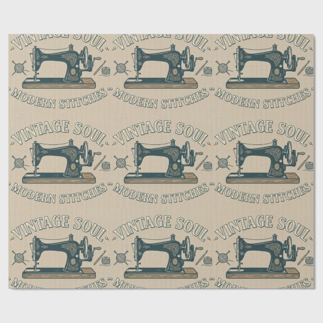 Papel De Presente Vintage Soul Modern Stitches Costura  (Aberto)
