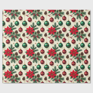 Papel De Presente Vintage Style Retro Holiday Gift Wrap