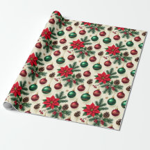 Vintage Style Retro Holiday Gift Wrap
