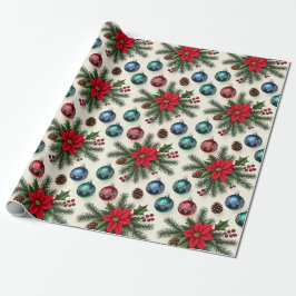 Papel De Presente Vintage Style Retro Holiday Gift Wrap
