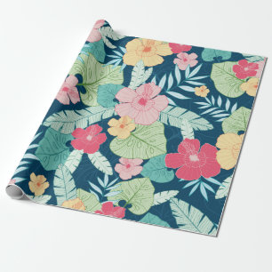 Papel De Presente vintage tropical verão havaiano sem descontinuida