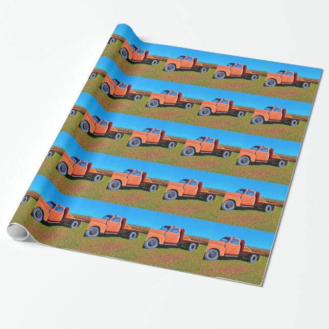 Papel De Presente Vintage Truck (Desenrolado)