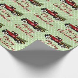 Papel De Presente Vintage Truck Sua Fazenda De Árvore De Natal