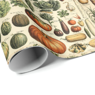 Papel De Presente Vintage Vegetable Art by Adolphe Millot Patterno