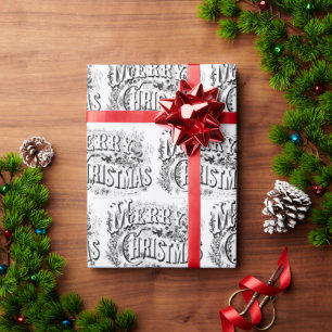 Papel De Presente Vintage Victorian Era Feliz Natal