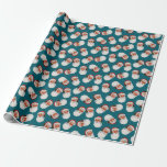 Papel De Presente Vintage Victorian Natal Papai Noel azul<br><div class="desc">Vintage Victorian Christmas wrappaper apresenta um fundo azul retrô com um tradicional e sorridente Natal Padre vestindo um chapéu vermelho para o padrão da cabeça do Papai Noel. Uma elegante e vitoriosa estética de Natal vitoriana para seu embrulho de Natal, presentes de Natal e embrulho de presente de aniversário. Este...</div>