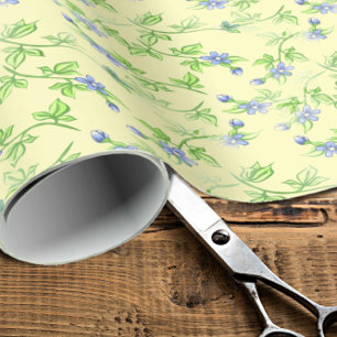 Papel De Presente Vintage Violeta Padrão Floral Romântico