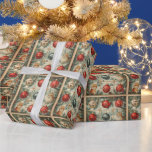 Papel De Presente Vintage Vitoriana Vidtorian Christmas Cats Ornaein<br><div class="desc">Bonito papel de embrulho de Natal com um papel de embrulho de Feriado no estilo Vitoriano. ornamentos bonito em verde,  vermelho e branco com gatinhos fofos,  ramificações de pinheiros,  cones de pínus em uma área de inverno.</div>