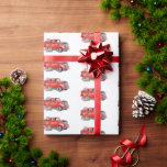 Papel De Presente Vintage Watercolor Red Christmas Holidck<br><div class="desc">Um caminhão vermelho vintage cheio de presentes para o feriado está pronto para entrega neste papel de embalagem. Adição festiva aos presentes de Natal e feriados. Disponível com produtos correspondentes.</div>