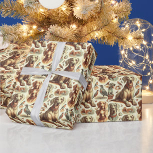 Papel De Presente Vintage Weimaraner Seamless