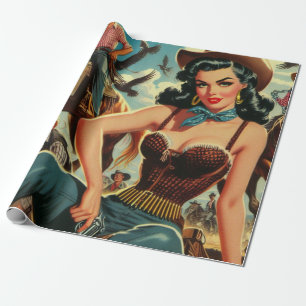 Papel De Presente Vintage Western Country Girl