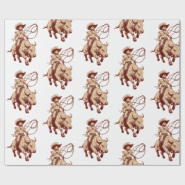 Papel De Presente Vintage Western Ride Proud Little Cowboy