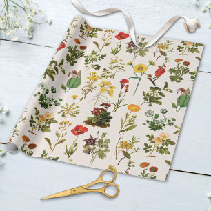 Papel De Presente Vintage Wildflower Pattern