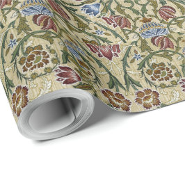 Papel De Presente Vintage William Morris Blue Brocade rosa