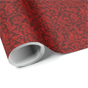 Papel De Presente Vintage William Morris Red Birds Fruta