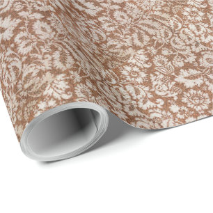 Papel De Presente Vintage William Morris Venetian Floral Brown White