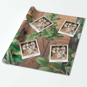 Papel De Presente Vintage Wood Acorn Natal Foto