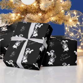 Papel De Presente Vintage Xmas elegante comprando a garota branca ne