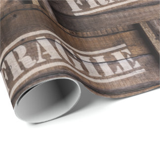 Papel De Presente Vintagem frágil da caixa de madeira