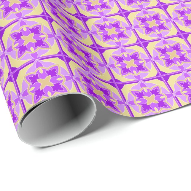 Papel De Presente Violações do ouro (Ponta do rolo)