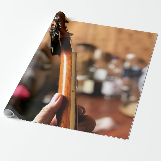 Papel De Presente Violão acústico bonito (Desenrolado)