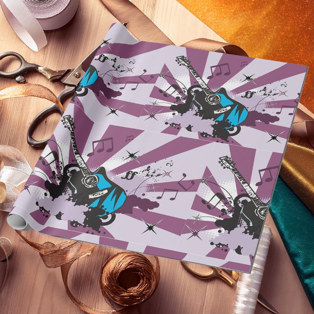 Papel De Presente Violão azul (Criador carregado)