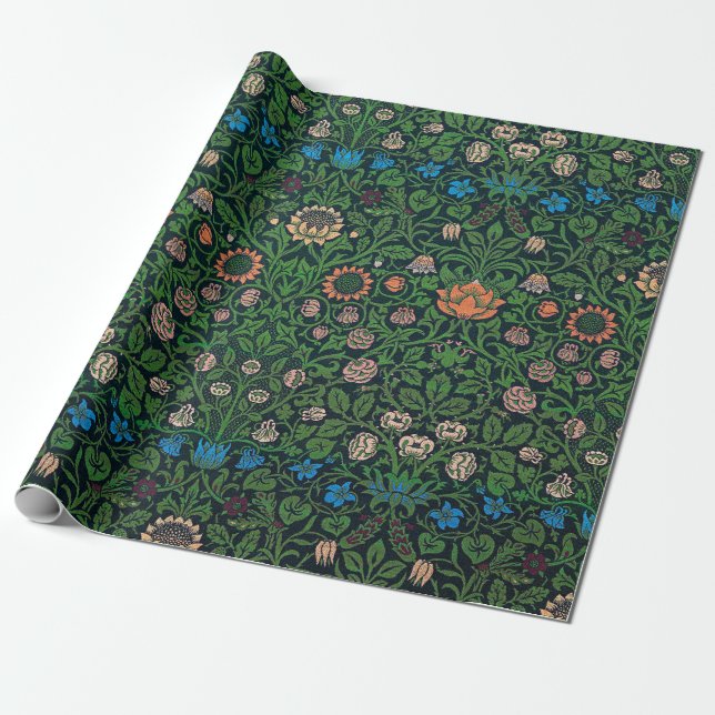 Papel De Presente Violet e Columbine, William Morris (Desenrolado)