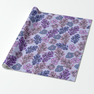 Papel De Presente Violet Floral
