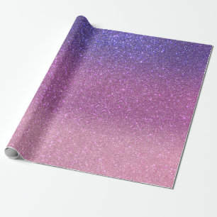 Papel De Presente Violet Princess Blush Triple Glitter Ombre