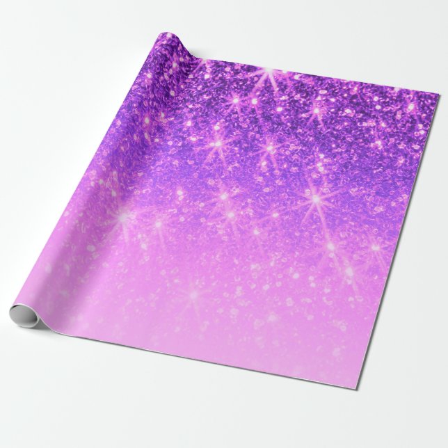 Papel De Presente Violet Purple Glitter (Desenrolado)