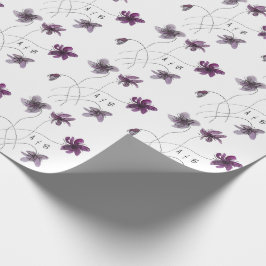 Papel De Presente Violetas Silvestres Aquarela Monograma Pintado à M