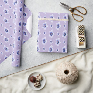 Papel De Presente Violetas Suaves