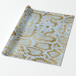 Papel De Presente Vip Ouro Azul Python Cobra de Pele