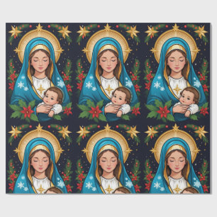 Papel De Presente Virgem Católica Romana Cristã Maria Natal