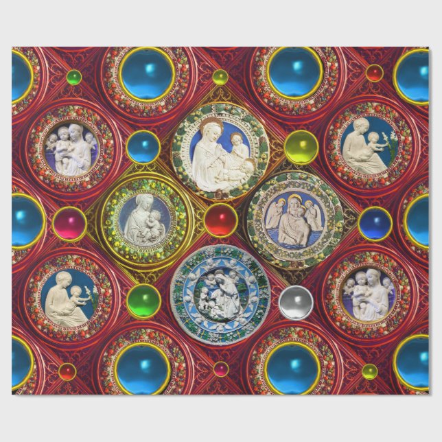 PAPEL DE PRESENTE VIRGEM,CRIANÇA,ÂNGULOS,CRUZAMENTOS DE NATAL FLORAL (Aberto)