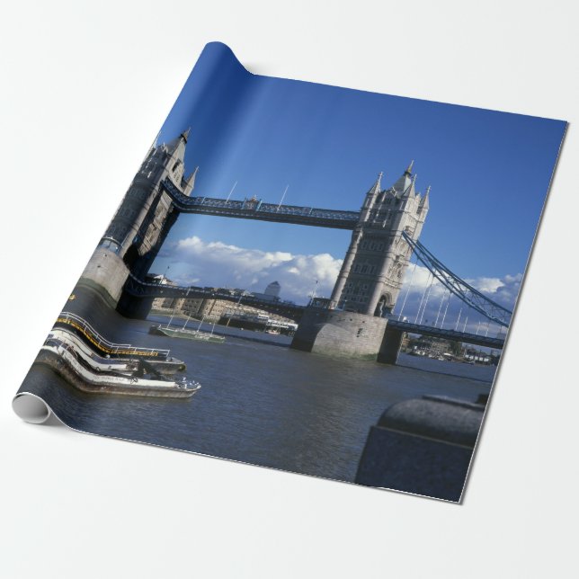 Papel De Presente Visão da Torre Bridge, na década de 1990 (Desenrolado)
