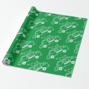 Papel De Presente Visão geral do lado do carro dos Papais noeis de c
