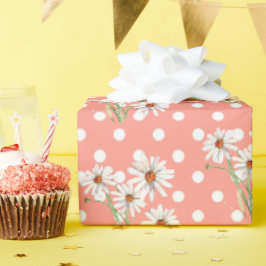 Papel De Presente Visitas Brancas Em Bolinhas